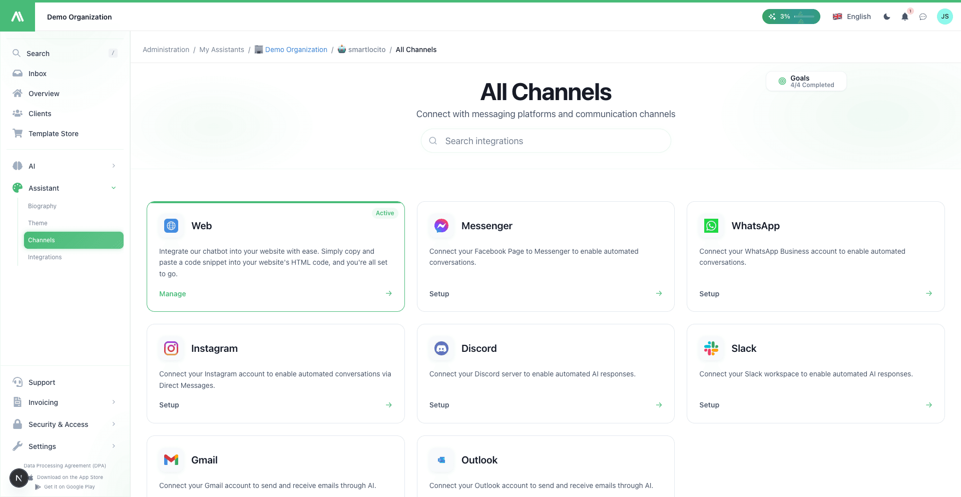 Canaux de communication AI SmartTalk